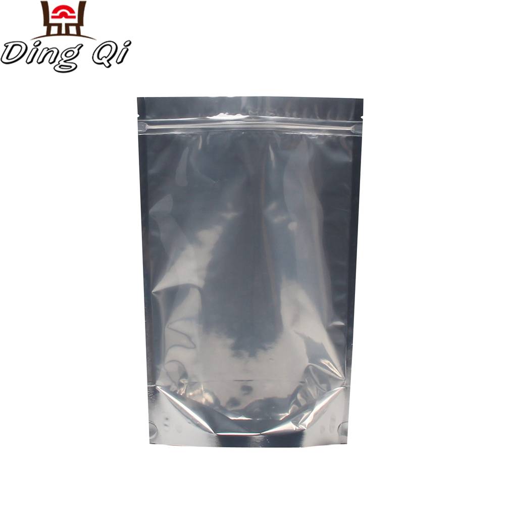 Stock One Side Transparent Aluminum Foil Stand Up Plastic Bags For Food